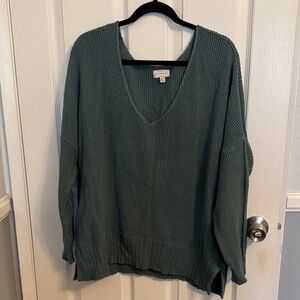 Lucky Brand Sage Green V-Neck Knit Sweater